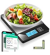 URAMAZ Smart Food Scales for Kitchen, Stainless Steel Digital Food Scale Grams and Ounces with Nu...