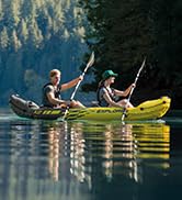 Intex 68307EP Explorer K2 Inflatable Kayak Set: Includes Deluxe 86in Aluminum Oars and High-Outpu...