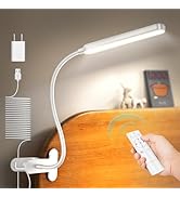 Glocusent 38 LED Clip On Light: 5W Eye Caring Book Lights for Reading at Night - 5 Color &amp; 5 Brig...