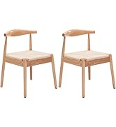 STARY Dining Chairs Set of 2, Mid Century Modern Dining Room Chairs with Woven Rope/PU Leather Se...