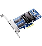 BZIZU Quad-Port PCIe Gigabit Ethernet Server Adapter, Intel I350-T4 NIC Card for Windows Linux VM...