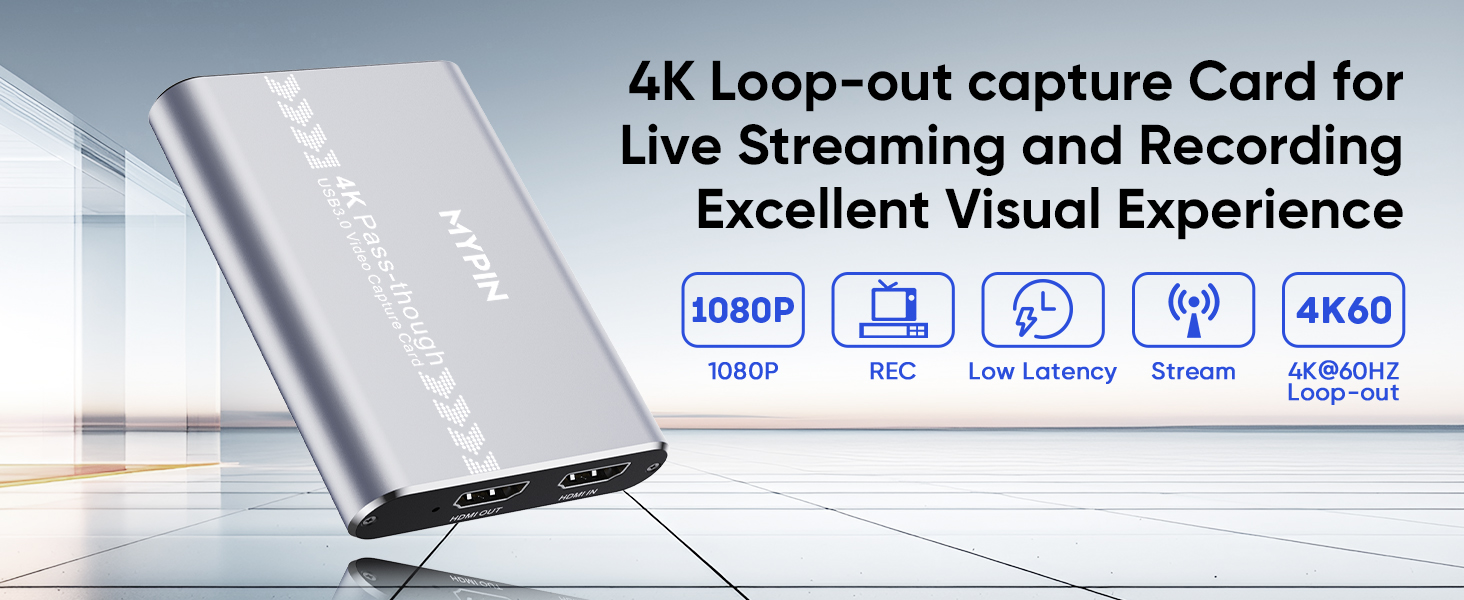 4K 60fps Audio Video HDMI Game Capture