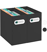 VZCPYTPM 2 Packs Black Cardboard File Folder Organizer Boxes,Portable File Folder Organizer,Hangi...