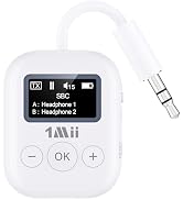 1Mii Bluetooth 5.3 Transmitter w/Screen for TV to 2 Headphones, aptX AD/LL/HD Hi-Fi Audio, 25H Pl...