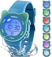 Ayybboo Children&amp;#39;s Watch, 7 Color Lights Children&amp;#39;s Watch Girl Boy