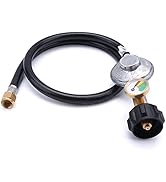 GasSaf 3Feet Low Pressure Propane Regulator and Hose Replacement for Weber Gas Grill Most LP Gas ...