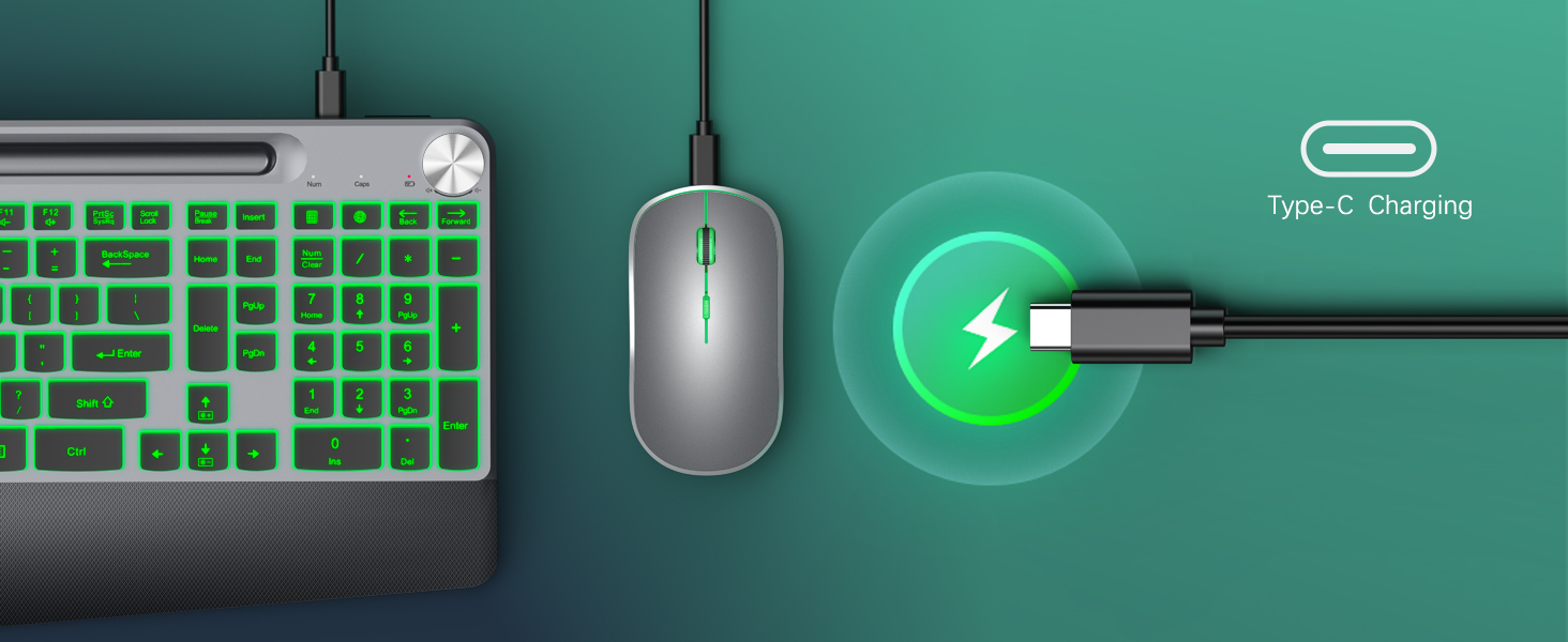rechargeable keyboard and mouse set