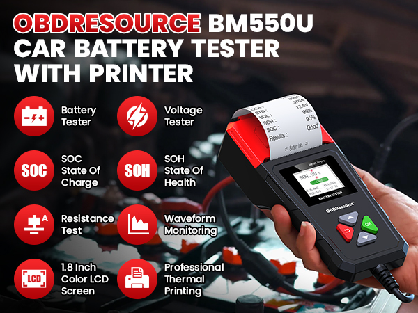 CAR BATTERY TESTER WITH PRINTER