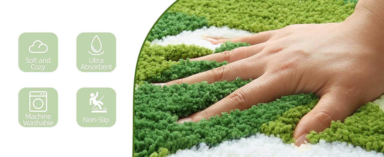 green bath mats