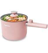 Topwit Electric Cooker, 1.5L Ramen Cooker, Portable Non-Stick Frying Pan, Cooking Pot for Pasta, ...