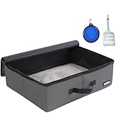 apollo walker Portable Cat Travel Litter Box with Zipped Waterproof Bag,Collapsible Litter Carrie...