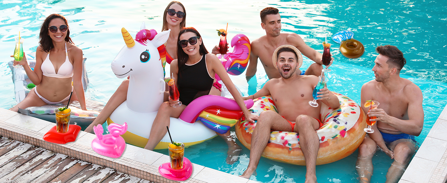  Inflatable Pool Drink Holder Floating Coasters 