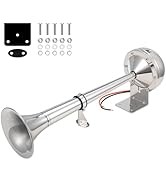 Horns 12V for Boat, Marine Boat Trumpet Horn Polished Stainless Steel Marine Horn, Low and High T...