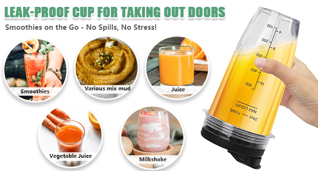 Blender Replacement Parts for Ninja, 24oz Ninja Blender Cups with To-Go Lids