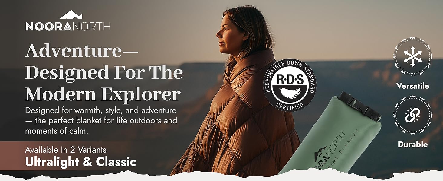 Noora North down blankets - design for the modern explorer