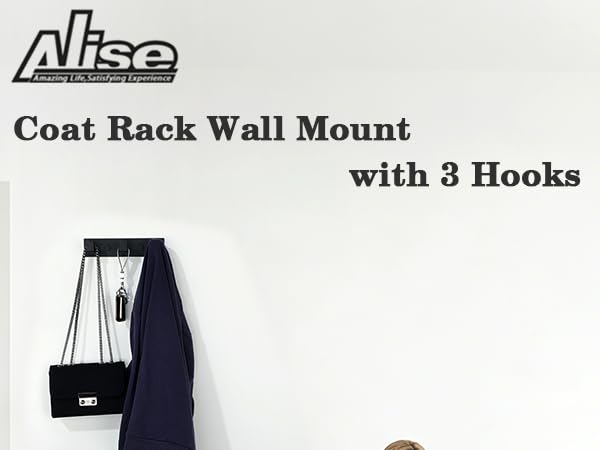Alise Coat Hooks Wall Mount Hat and Coat Rack