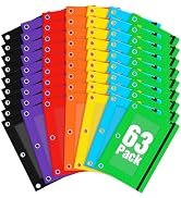 Officygnet 63 Pcs Pencil Pouch for 3 Ring Binder, Bulk Pencil Case Pouch with Clear Window, Penci...
