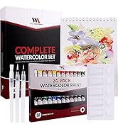 WA Portman Complete Watercolor Paint Set - 24 Watercolor Tubes - Watercolor Set &amp; Brushes - Water...