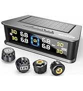 RV Tire Pressure Monitoring System,0-99 PSI Tire Pressure Monitor System with Solar Charger,RV TP...