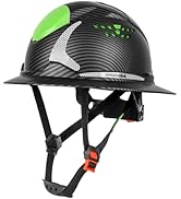 GREEN DEVIL Matrix Full Brim Hard Hat with Headlight Vented Construction Safety Helmet OSHA Appro...