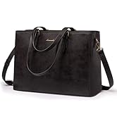 LOVEVOOK Laptop Tote Bag, 15.6 inch Vegan Leather Work Bags for Teacher Commuter Business, Large ...