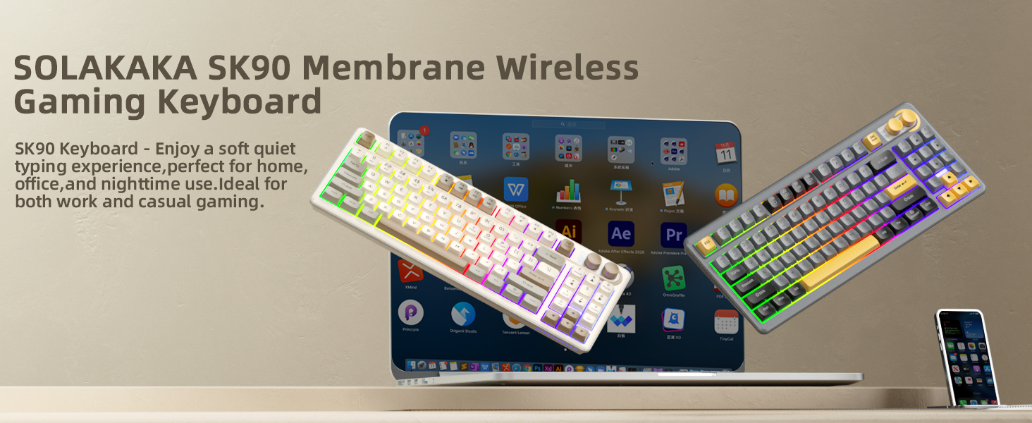 creamy keyboard with number pad