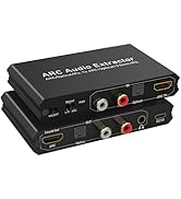 Tendak 192KHz ARC Audio Extractor, Digital Audio Extractor Converter, HDMI ARC + Optical + RCA L/...