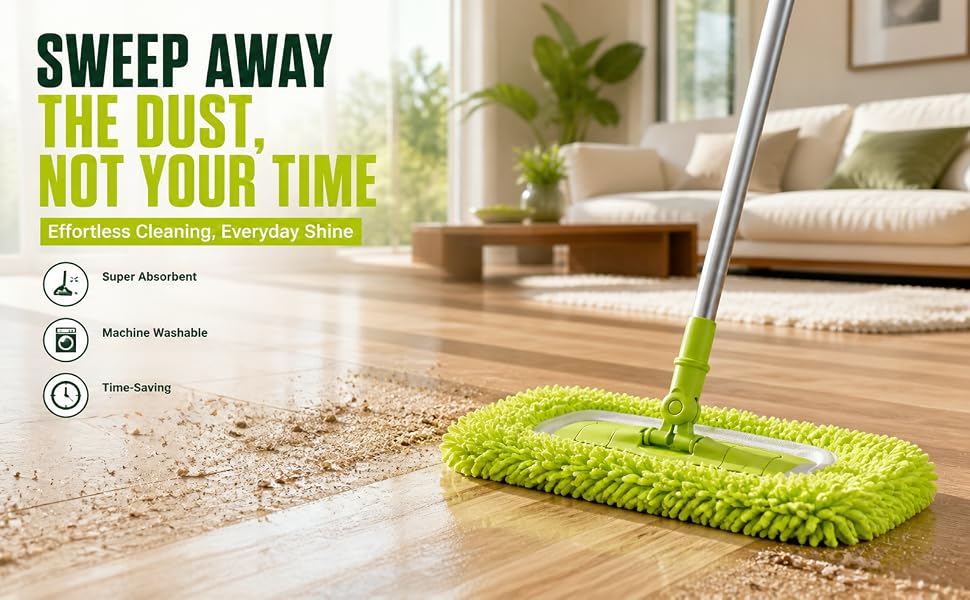 HGVRA Reusable Microfiber Mop Pads, Compatible with Swiffer Sweeper Dust Mops