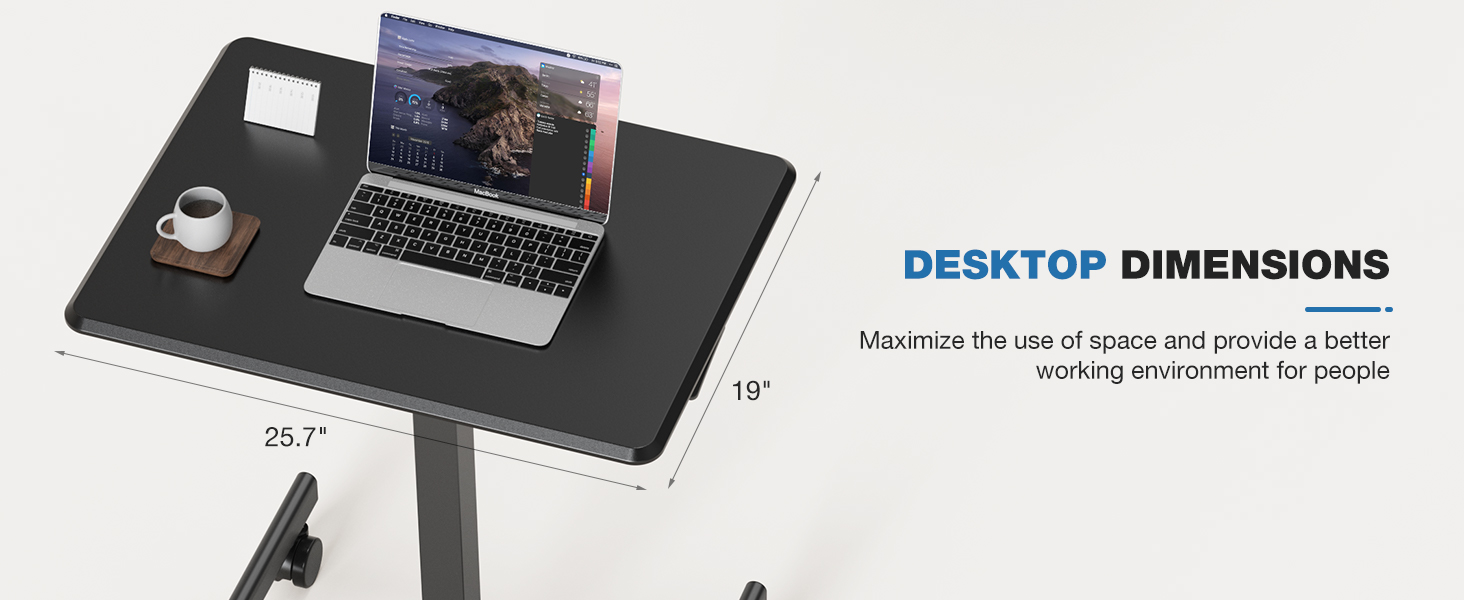 OLIXIS Small Mobile Rolling Standing Desk