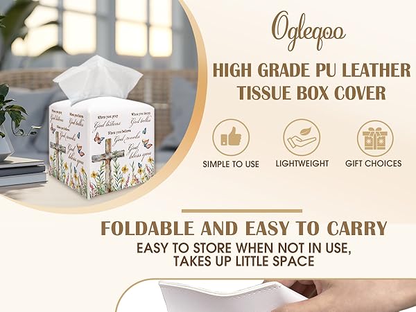 high grade pu leather tissue box cover