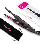 Terviiix Pencil Flat Iron, Small Flat Irons for Short Hair, Beard and Pixie Cut, 3/10 Inch Cerami...