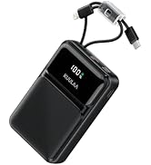 Kuulaa 20000mAh Portable Charger Power Bank 22.5W Fast Charging Built-in 2 Cables USB C/iPhone Ba...