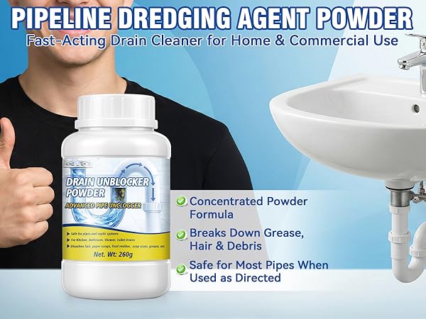  Unclog Sink Drain, pipeline dredging agent, Powerful Drain Clog Remover 