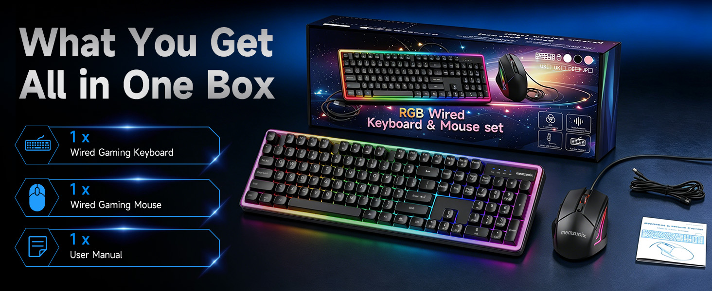 Wired RGB Keyboard and Mouse Combo