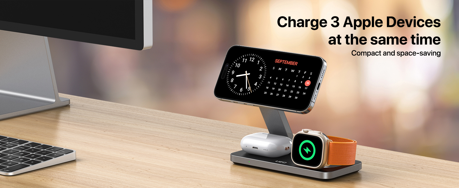 3 in 1 wireless charging station for apple devices