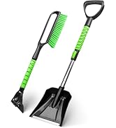 SEAAES Snow Brush and Emergency Snow Shovel for Car, Extendable Snow Ice Scraper with Foam Grip, ...