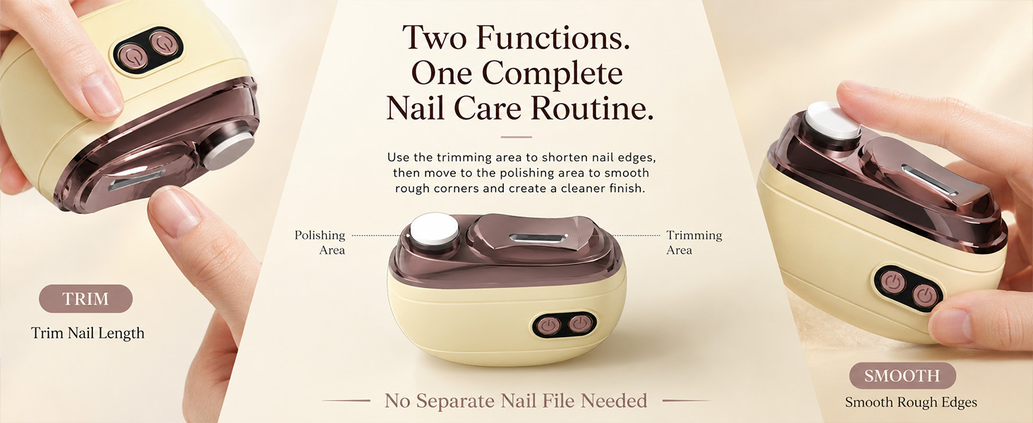2-in-1 Smart Electric Nail Clipper &amp;amp; Polisher