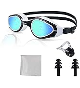 PHELRENA Swim Goggles, Anti Fog,No Leaking,UV Protection,Shatter-Proof, Clear Wide Vision Triathl...