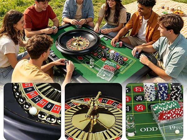 roulette table and wheel