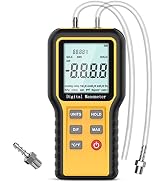 Manometer Gas Pressure Tester, Digital HAVC Manometer Dual-Port Air Pressure Meter with Backlight...