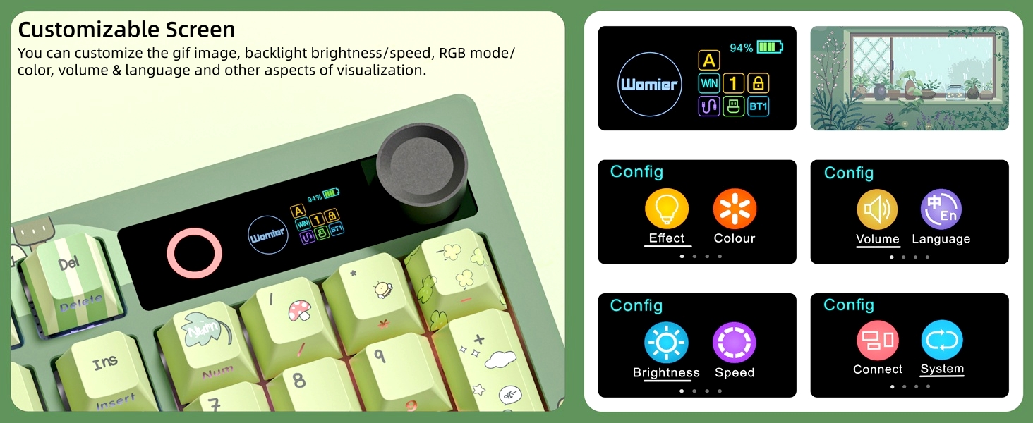 Frog Wireless Mechanical Creamy Keyboard,Gaming Keyboard with Number Pad,98% Keyboard