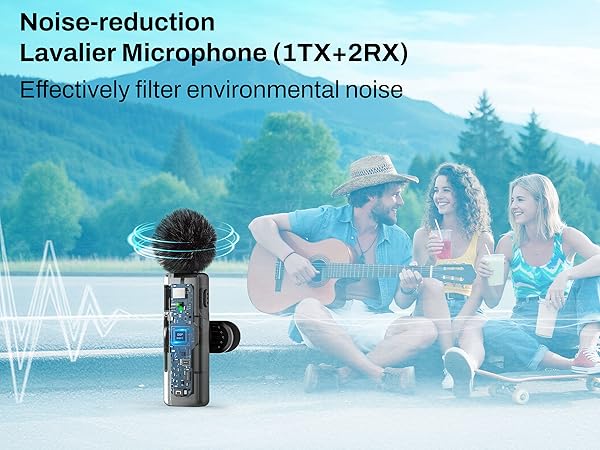 Noise-reduction wireless microphone
