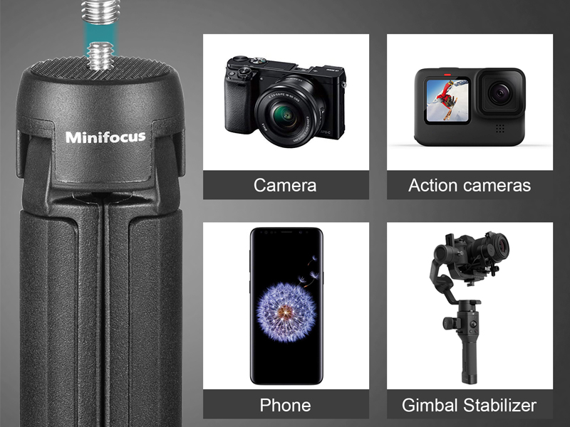 Camera Tripod Desktop Tabletop Stand Compact Tripod with 1/4" Screw, Phone Tripod Stand
