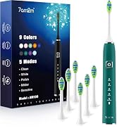 7AM2M Ultrasonic Electric Toothbrush with 6 Brush Heads for Adults&amp;Kids, Type C Charging, One Cha...