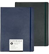 PAPERAGE 2-Pack Softcover Lined Journal Notebook (Navy &amp; Dark Green), 176 Pages, Large B5 College...