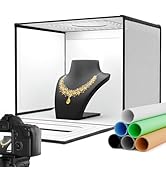 RALENO Photo Studio Light Box, 16’’x12’’ Portable Shooting Tent Kit, Professional Light Box Photo...