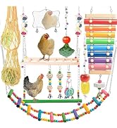 Chicken Toys for Coop Set 12PCS Chicken Enrichment Toys for Hens, Including Xylophone, Swing, Chi...