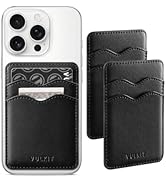 VULKIT 2 Pack Stick on Card Holder Compatible for iphone Leather Cell Phone Wallet Credit Card Ca...