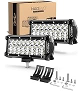 7 Inch LED Light Bar, LED Offroad Fog/Driving Lights, 50W 6000LM Tri-Row Work for Truck Boat Car ...
