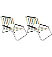 2 Pack of Neso Lightweight Water Resistant Beach Chairs with Shoulder Strap and Slip Pocket - Fol...